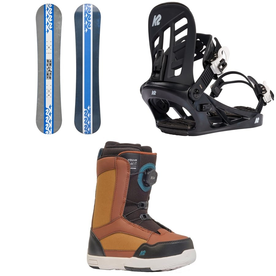 evo K2 Vandal Snowboard + You+H Snowboard Bindings + You+H Snowboard Boots - Kids' 2025