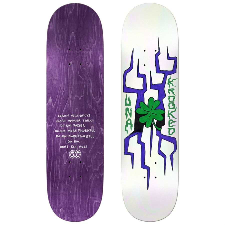 evo Krooked Una Lightning Clover 8.28 Skateboard Deck