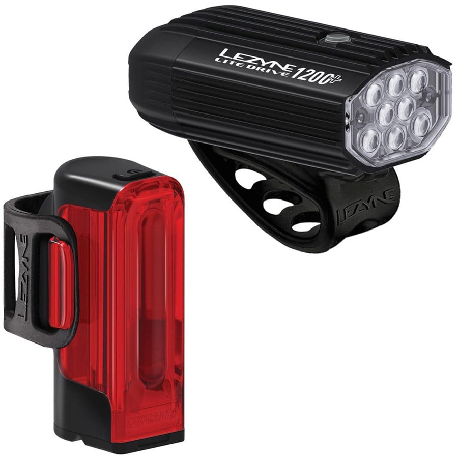 evo Lezyne Lite Drive 1200+ / Strip Drive Pro 400+ Bike Light Set