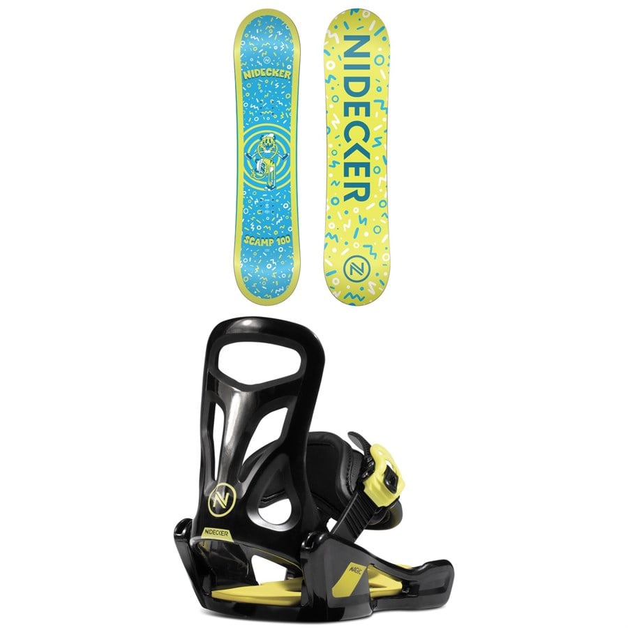 evo Nidecker Scamp Snowboard + Magic Snowboard Bindings - Kids 2026