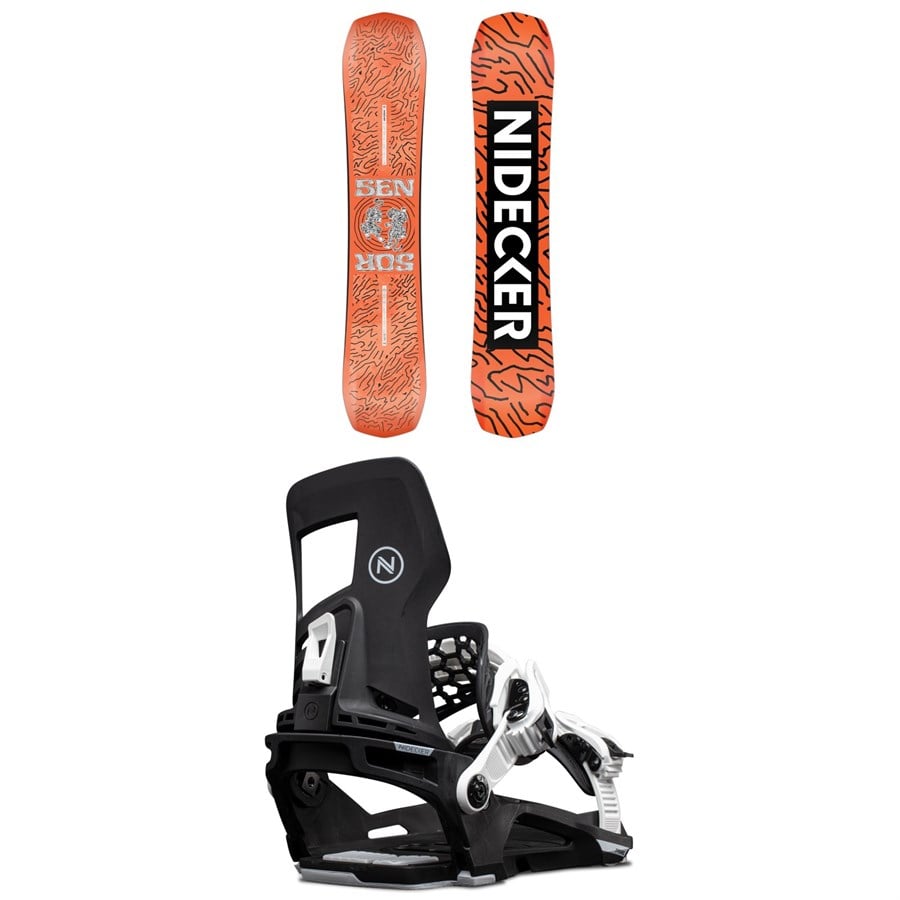 Evo Nidecker Sensor Snowboard + Prime Snowboard Bindings - Kids' 2026