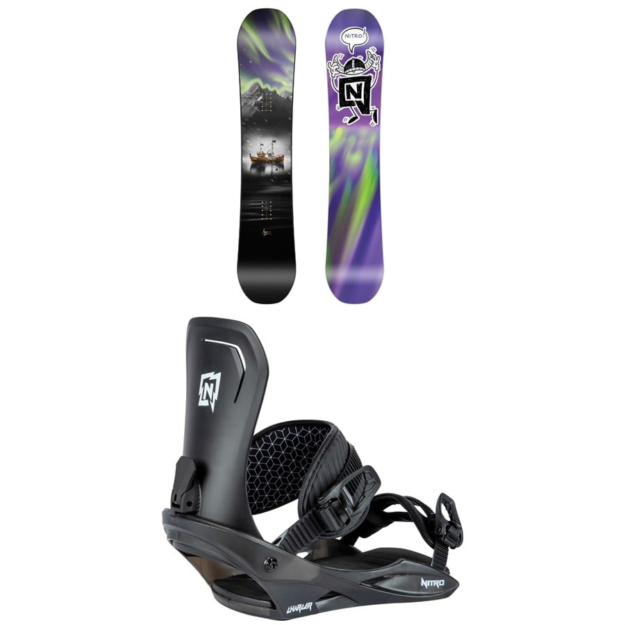 evo Nitro Future Team Pro x Marcus Kleveland Snowboard + Charger Snowboard Bindings - Kids'