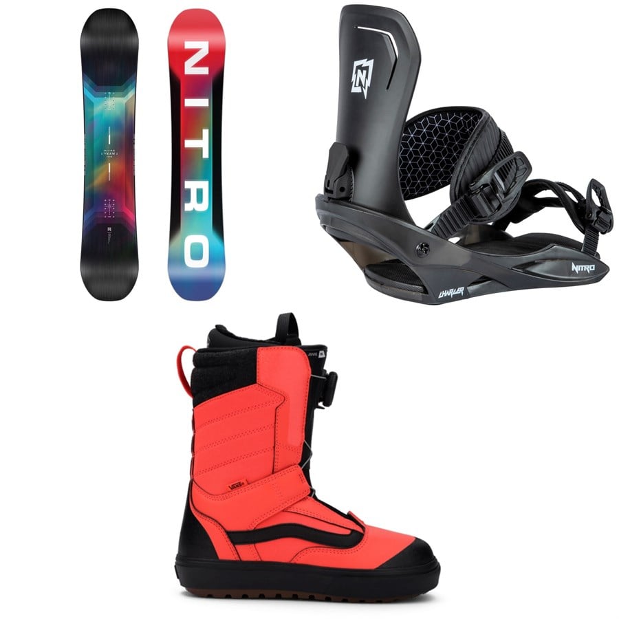Evo Nitro Future Team Snowboard + Charger Snowboard Bindings + Vans Juvie OG Snowboard Boots - Kids' 2026