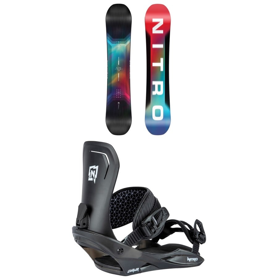 Evo Nitro Future Team Snowboard + Charger Snowboard Bindings - Kids'