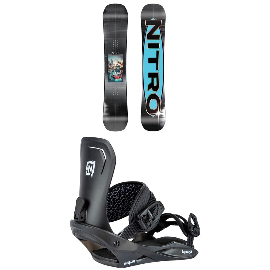 evo Nitro Mini Thrills Snowboard + Charger Snowboard Bindings - Kids'