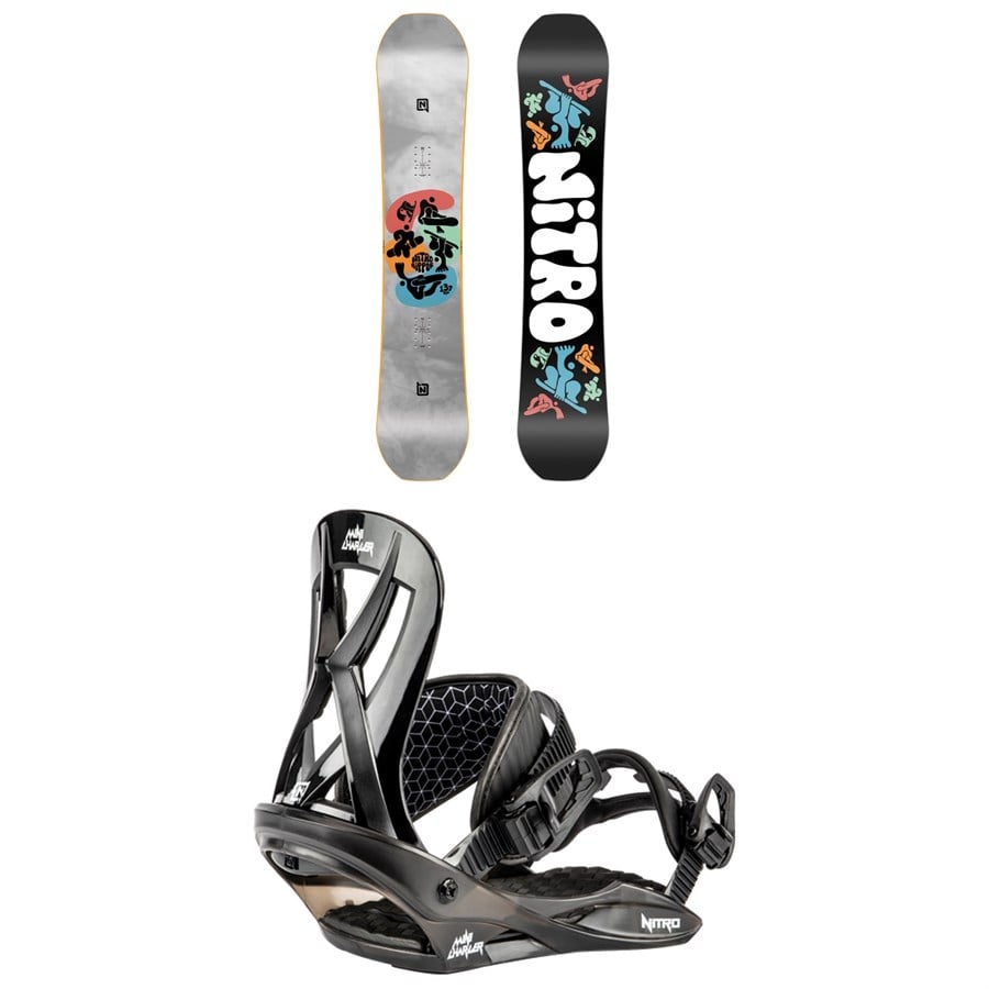 evo Nitro Ripper Snowboard + Mini Charger Snowboard Bindings - Kids 2025