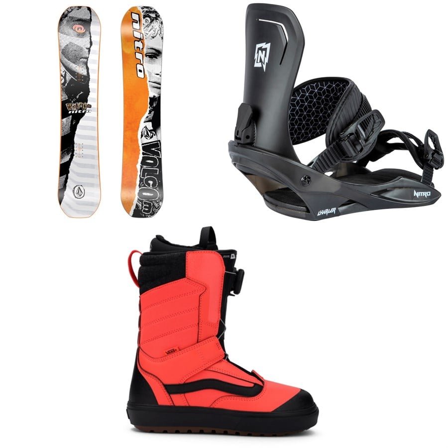 Evo Nitro Ripper X Volcom Snowboard + Nitro Charger Snowboard Bindings + Vans Juvie OG Snowboard Boots - Kids' 2026