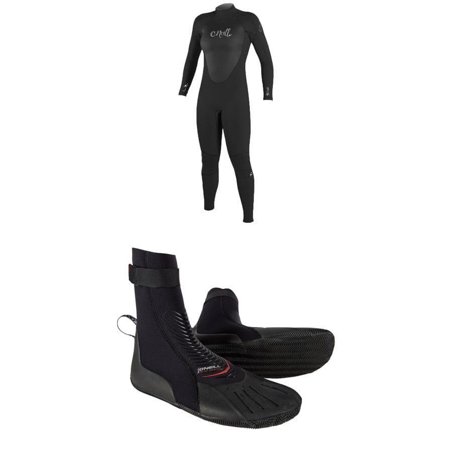 Evo O'Neill 4/3 Epic Back Zip Wetsuit - Women's + 3mm Heat RT Wetsuit Boots