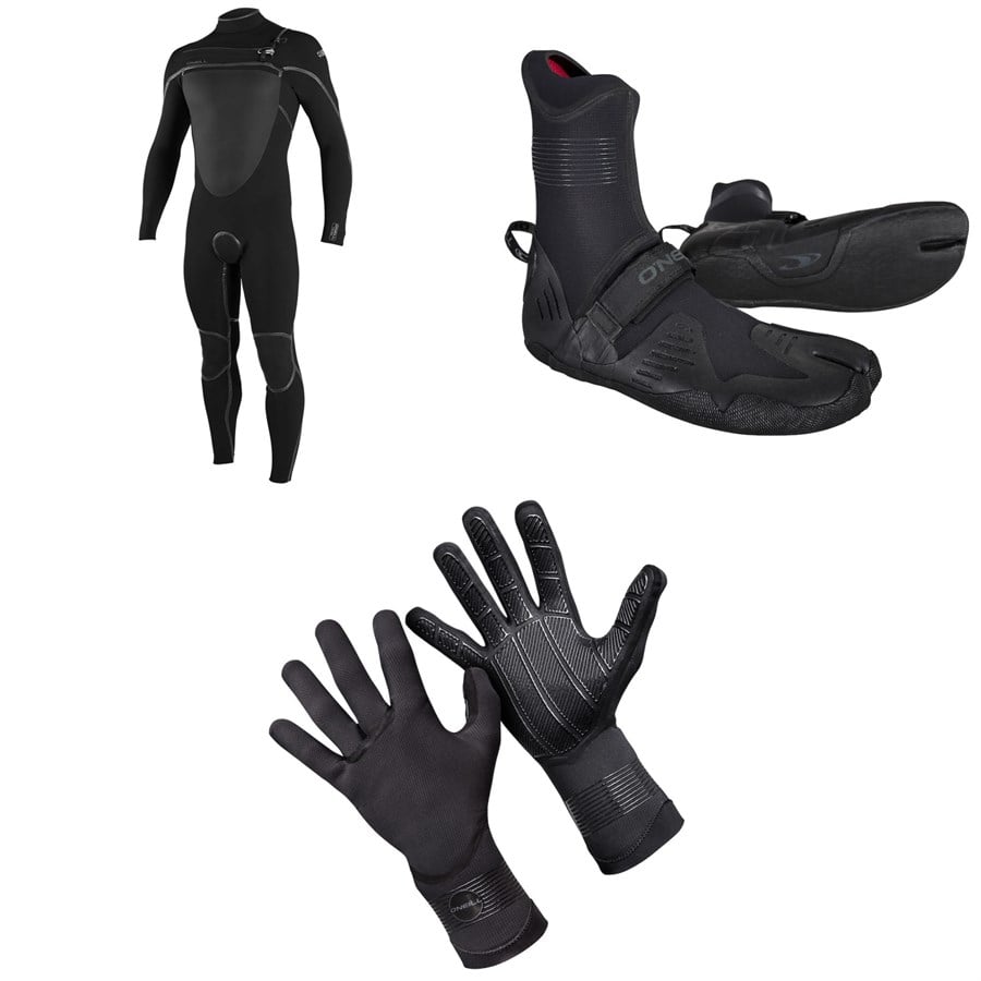 Evo O'Neill 4/3+ Psycho Tech Chest Zip Wetsuit + 3/2 Psycho Tech Split Toe Wetsuit Boots + 1.5mm Psycho Tech Gloves