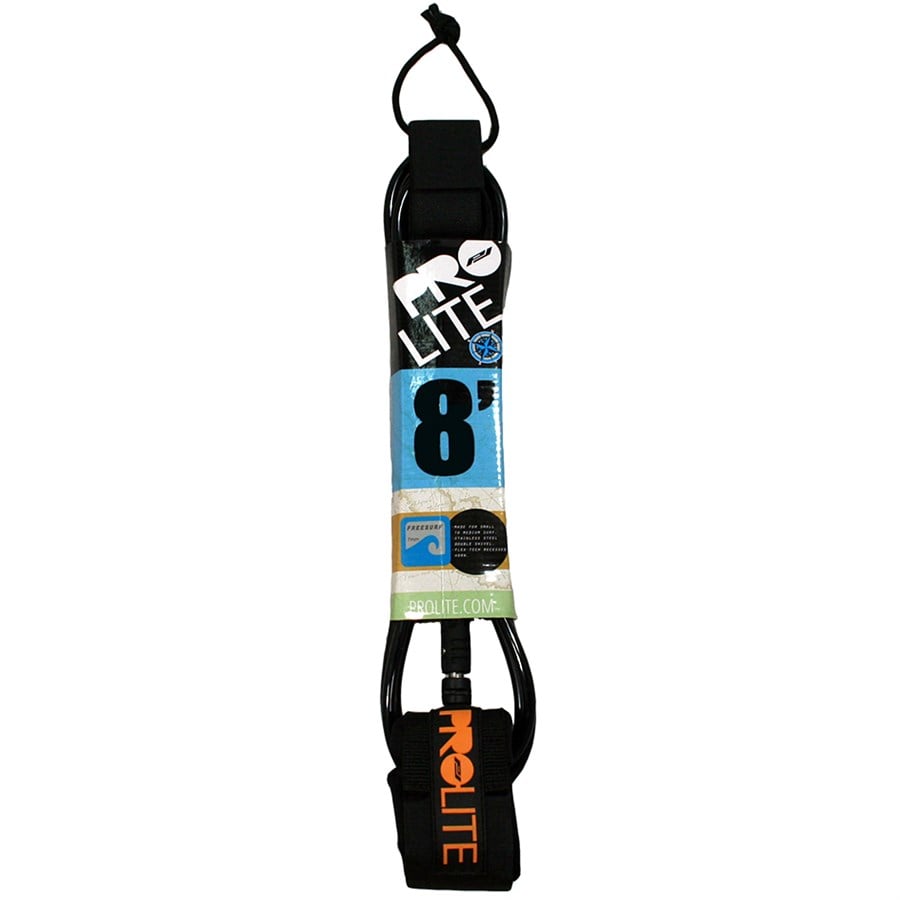 Evo Pro-Lite 8' Freesurf Double Swivel Surfboard Leash + Sticky Bumps Basecoat Wax + Easy Grip Wax Comb