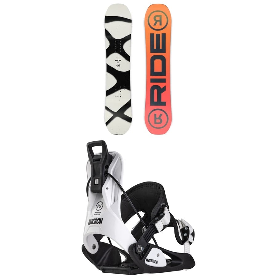 Evo Ride Lowride Snowboard + Flow Micron Snowboard Bindings - Kids' 2026