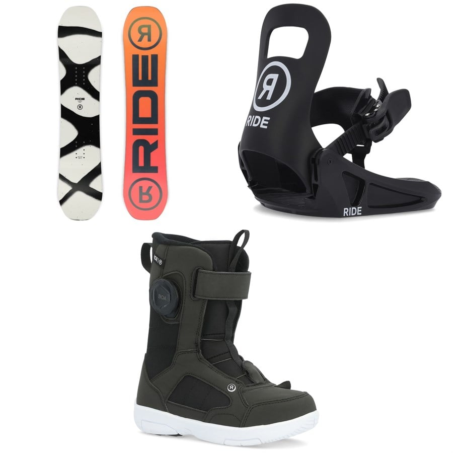 Evo Ride Lowride Snowboard + Micro Snowboard Bindings + Norris Snowboard Boots - Kids 2026