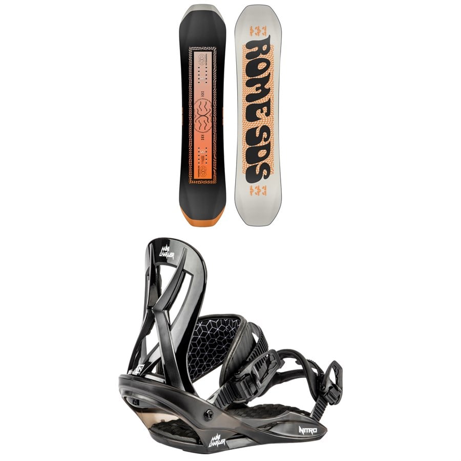 evo Rome Minishred Snowboard + Nitro Mini Charger Snowboard Bindings - Kids