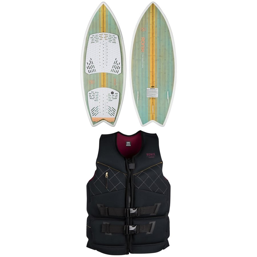 Evo Ronix Koal Classic Fish Wakesurf Board + Ronix Supernova Capella 3.0 CGA Wake Vest - Women's 2023
