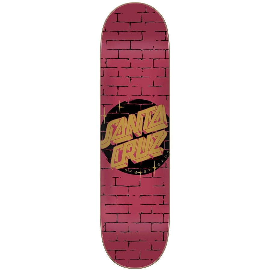evo Santa Cruz Skateboards Scrawl Brick Dot 7 Ply Birch 8.25 Skateboard Deck