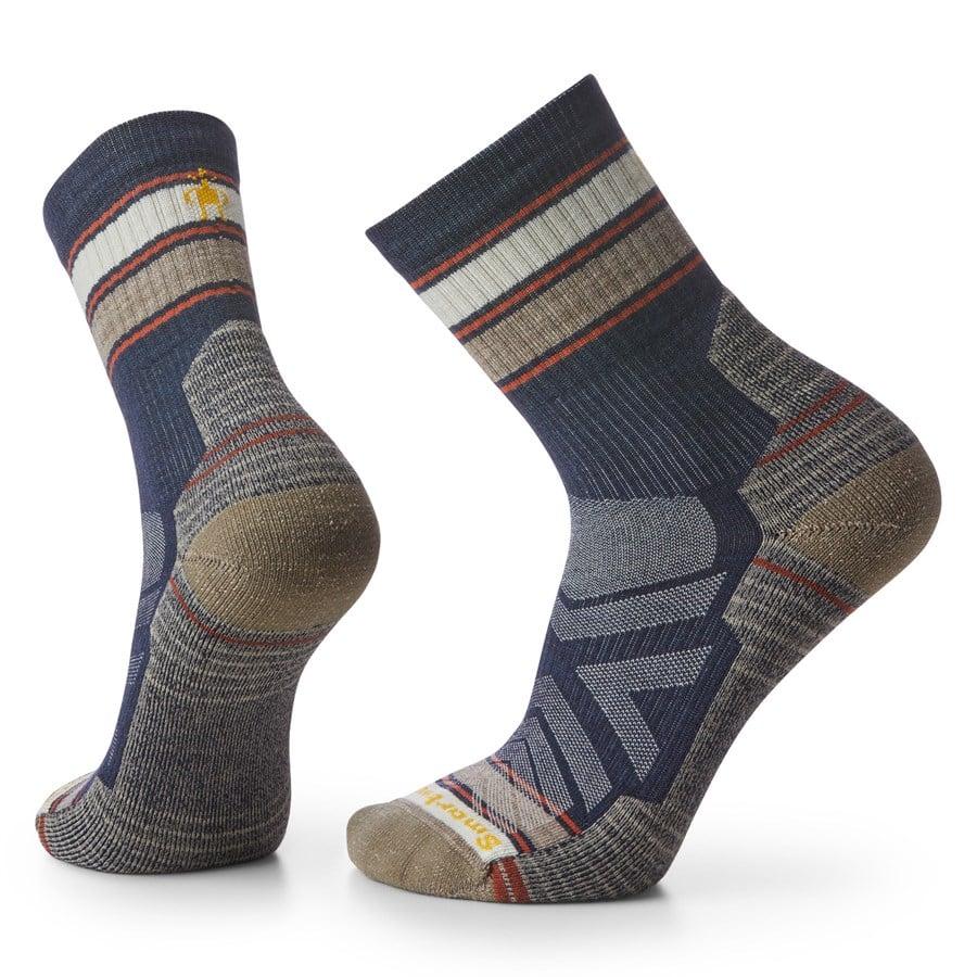 Evo Smartwool Hike Light Cushion Striped Mid Crew Socks - Men's