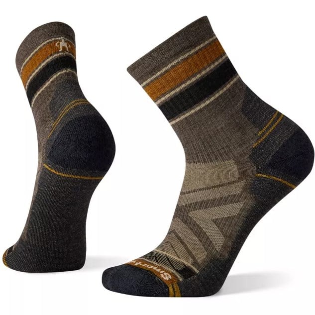 evo Smartwool Hike Light Cushion Striped Mid Crew Socks - Men's