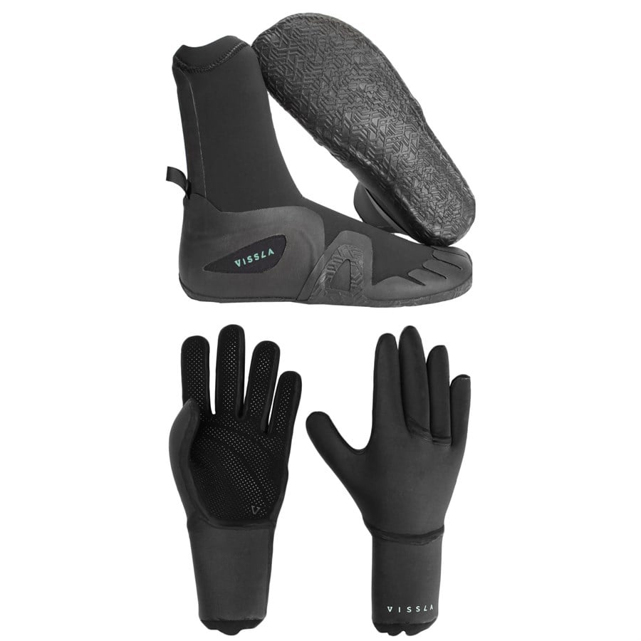 Evo Vissla 5mm 7 Seas Round Toe Wetsuit Boots + 3mm 7 Seas Wetsuit Gloves