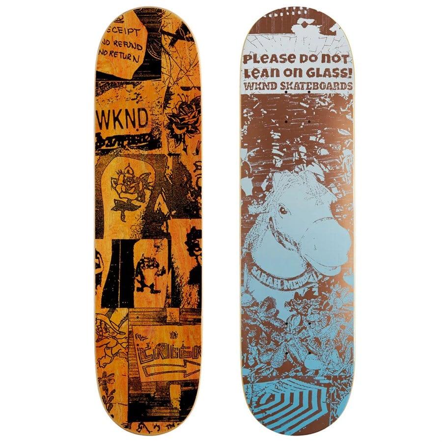 evo WKND Please Do Not Lean On Glass Sarah Meurle 8.25 Skateboard Deck