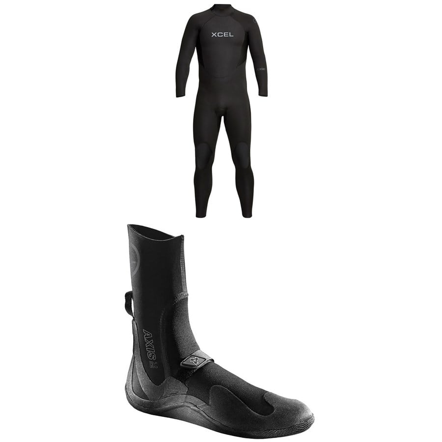 Evo XCEL 5/4 Axis Back Zip Wetsuit + 5mm Axis Round Toe Wetsuit Boots