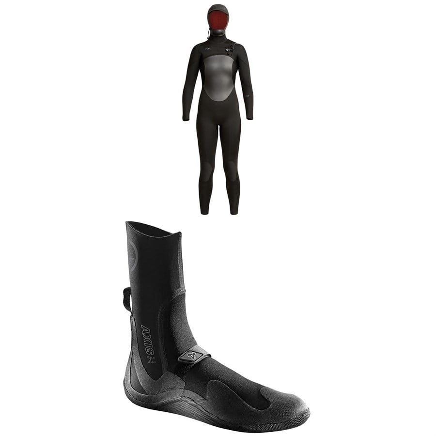 evo XCEL 5/4 Axis Hooded Wetsuit - Women's + 5mm Axis Round Toe Wetsuit Boots