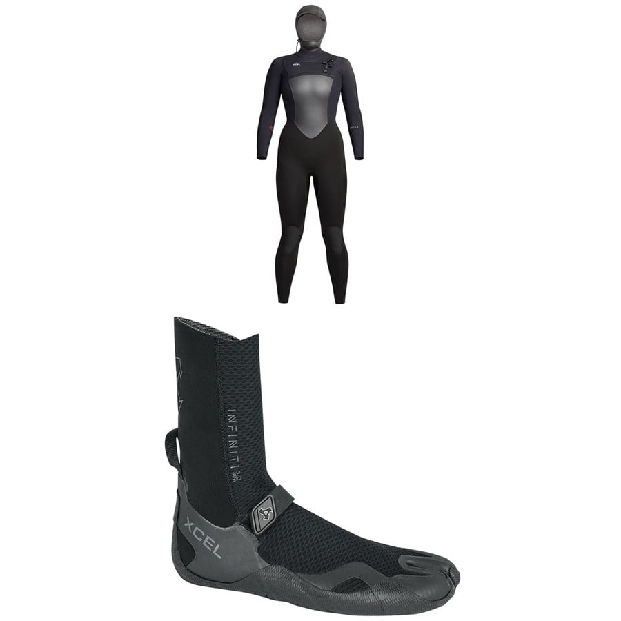 Evo XCEL 5/4 Infiniti Hooded Wetsuit + 3mm Infiniti Split Toe Wetsuit Boots - Women's