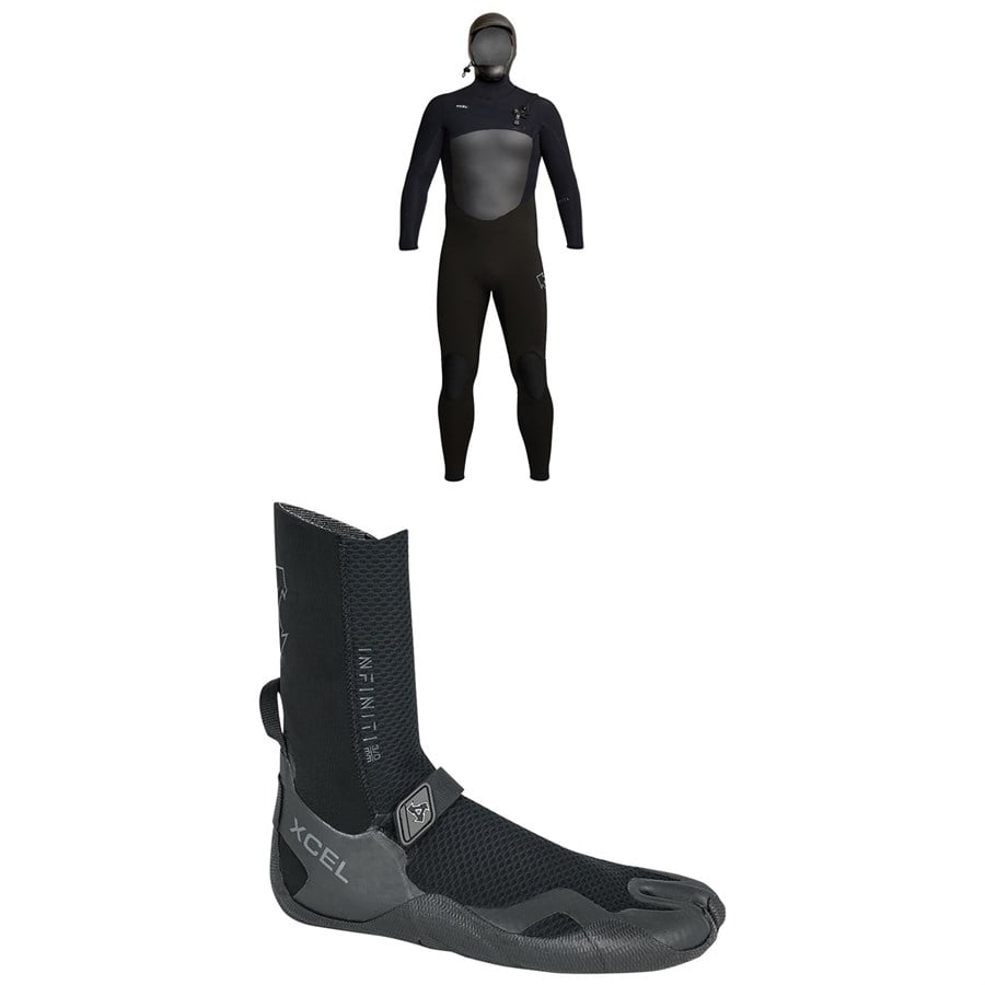 Evo XCEL 5/4 Infiniti Hooded Wetsuit + 5mm Infiniti Split Toe Wetsuit Boots