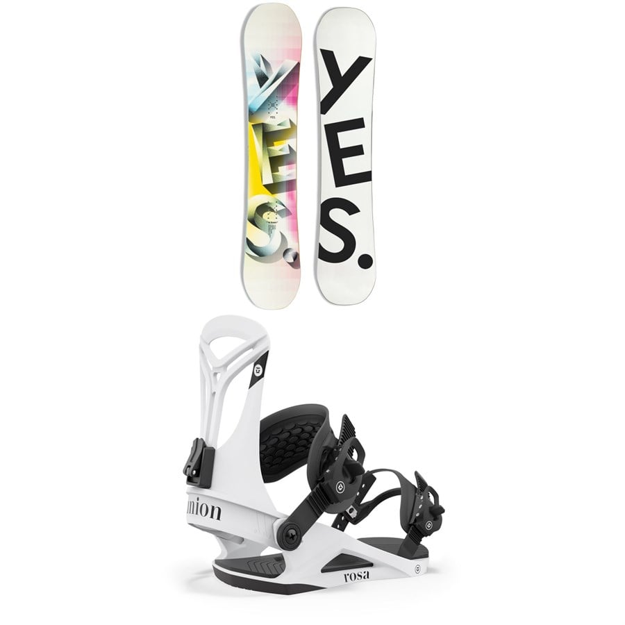 evo Yes. Basic Snowboard + Union Rosa Snowboard Bindings - Women's 2024