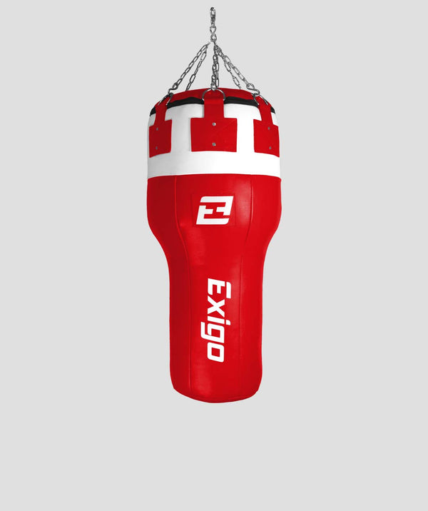 exit Exigo® Super Pro 3.5ft 40kg Leather Angle Punch Bag - Red/White