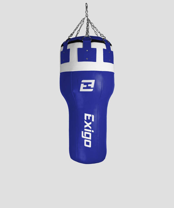 exit Exigo® Super Pro 3.5ft 40kg Leather Angle Punch Bag - Blue/White