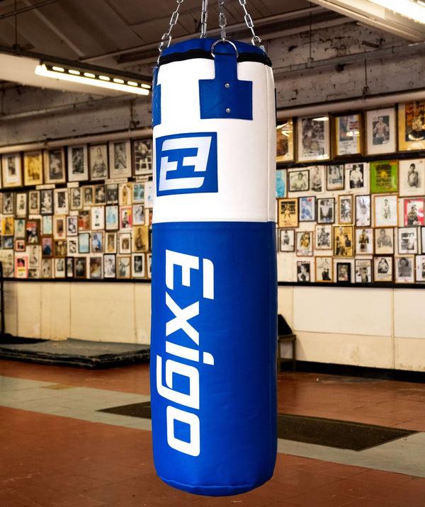 Exit Exigo® Super Pro 4ft 40kg Leather Punch Bag - Blue/White