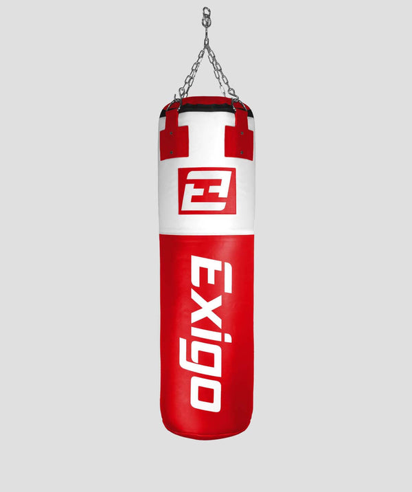 exit Exigo® Super Pro 4ft 40kg Leather Punch Bag - Red/White