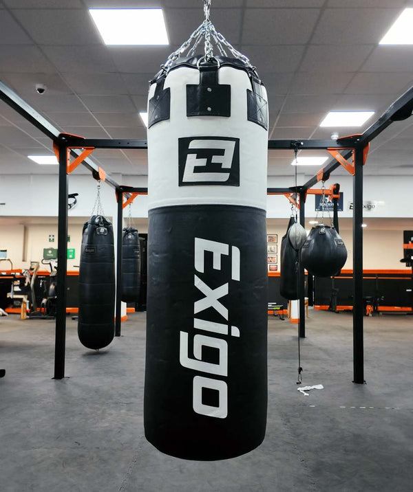 Exit Exigo® Super Pro 4ft 6'' 75kg Immensus Leather Punch Bag - Black/White