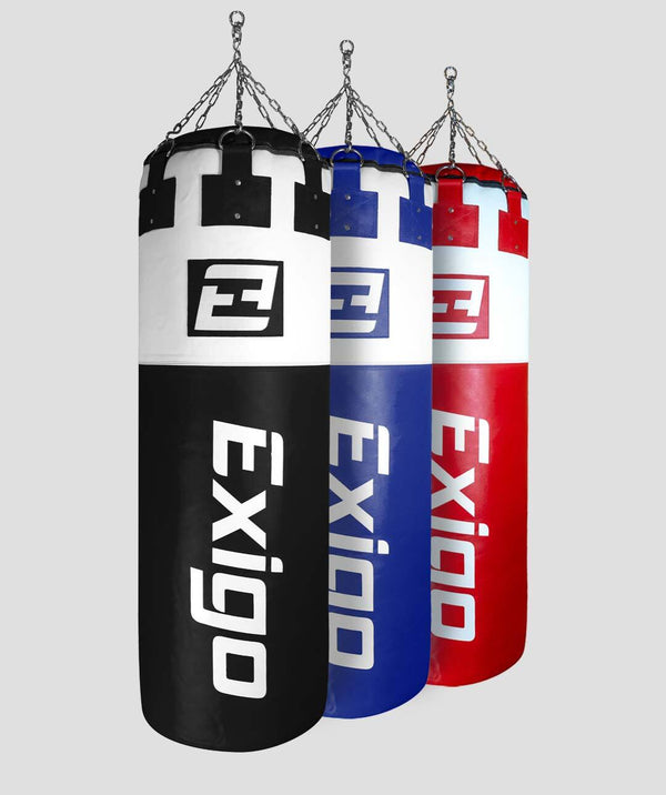 Exit Exigo® Super Pro 4ft 6'' 75kg Immensus Leather Punch Bag - Black/White
