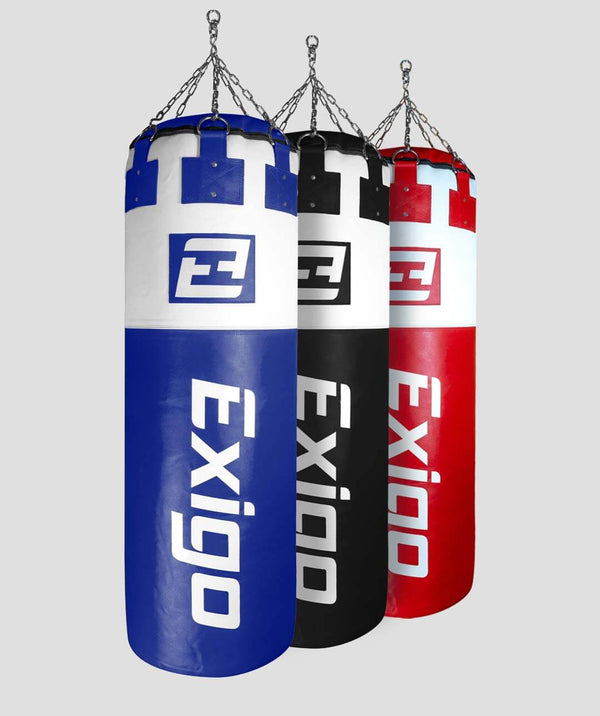 Exit Exigo® Super Pro 4ft 6'' 75kg Immensus Leather Punch Bag - Blue/White