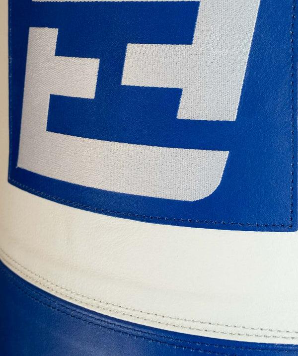 Exit Exigo® Super Pro 4ft 6'' 75kg Immensus Leather Punch Bag - Blue/White