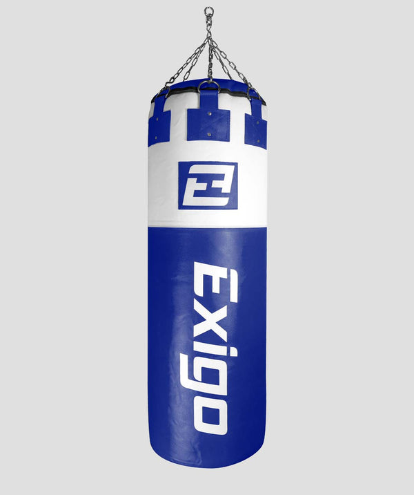 exit Exigo® Super Pro 4ft 6'' 75kg Immensus Leather Punch Bag - Blue/White