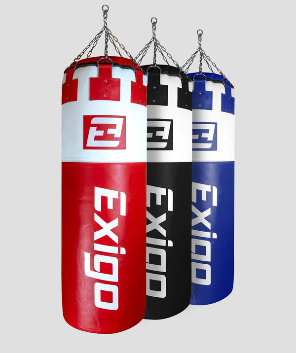 Exit Exigo® Super Pro 4ft 6'' 75kg Immensus Leather Punch Bag - Red/White