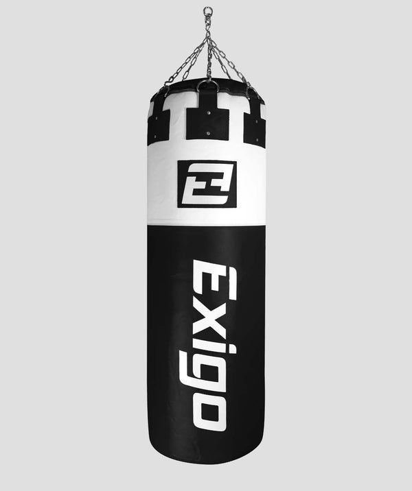 exit Exigo® Super Pro 4ft 6'' 75kg Immensus Leather Punch Bag - Black/White
