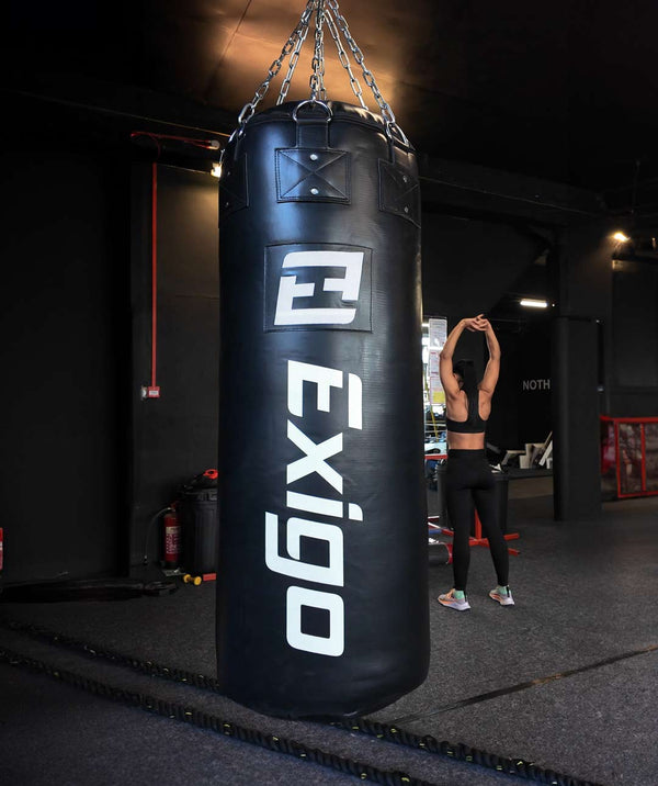 Exit Exigo® Super Pro 4ft 60kg Jumbo Leather Punch Bag - Black