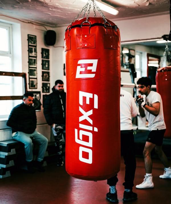 Exit Exigo® Super Pro 4ft 60kg Jumbo Leather Punch Bag - Red