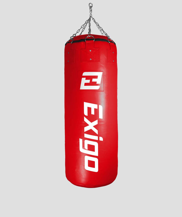 exit Exigo® Super Pro 4ft 60kg Jumbo Leather Punch Bag - Red