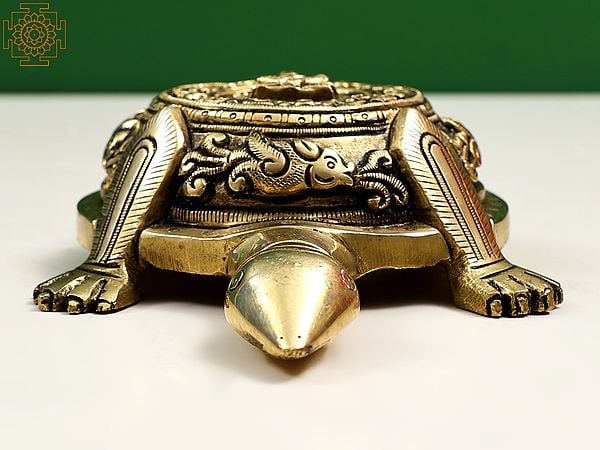 Exotic India 1" Vastu Turtle With Engraved Ganesha | Handmade 