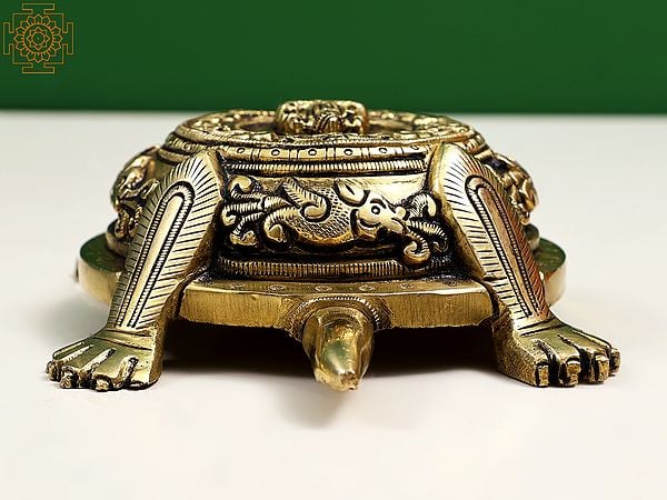 Exotic India 1" Vastu Turtle With Engraved Ganesha | Handmade 