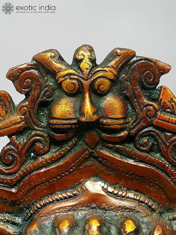 Exotic India 10" Brass Kirtimukha Prabhavali | Made In India 