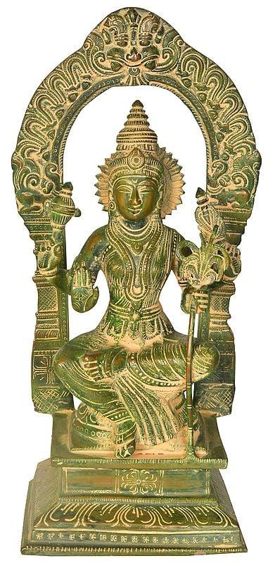 exotic india 10" Goddess Rajarajeshwari (Tripura Sundari) Brass Sculpture | Handmade | Made in India 