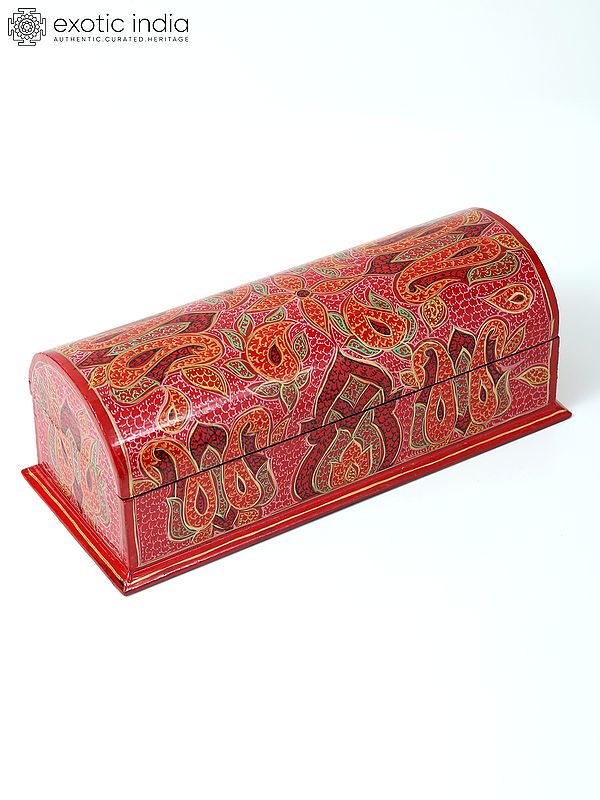Exotic India 10" Hand-Painted Papier Mache Bangle Box 