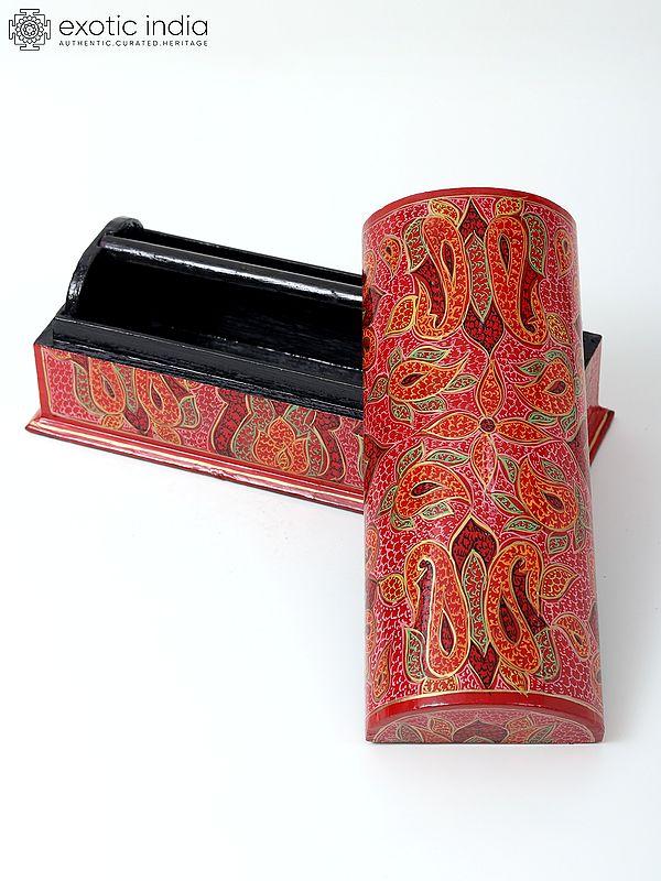 Exotic India 10" Hand-Painted Papier Mache Bangle Box 