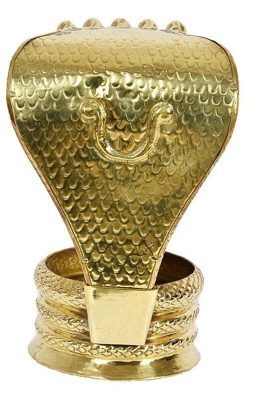 Exotic India 10" Linga Stand In Brass | Handmade | Made In India 