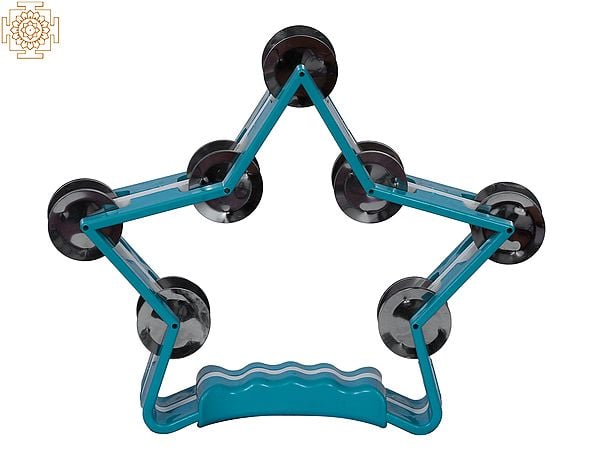 Exotic India 10" Star Shaped Tambourine | Indian Musical Instrument 